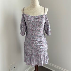 ASTR the Label Ruched off the shoulder mini dress